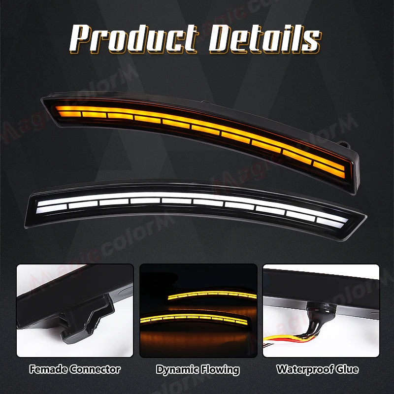 3 Functions LED Side Marker Light For Honda CRV 2023 2024 Car Front Wheel Eyebrow Lamp Streamer Fender Light Super Bright 12V