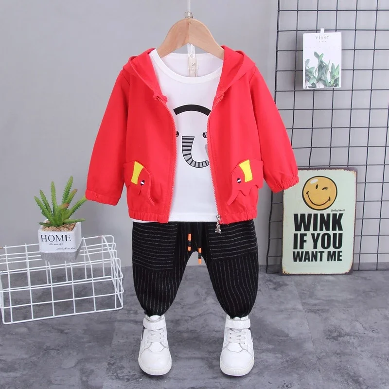 

New Spring Autumn Baby Girls Clothes Children Boys Jacket T-Shirt Pants 3Pcs/Sets Infant Clothing Toddler Costume Kids Outfits