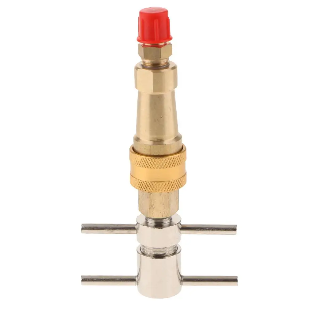 Tapón de latón para refrigerador, arandela a presión, 1/4 ", alargado, amarillo