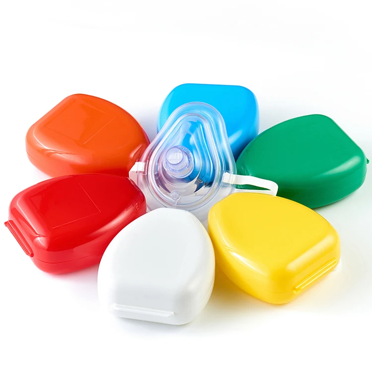 CE/ISO Wholesale Custom Private Label Cardiopulmonary Resuscitation Rescue One-way Valve Bag Training Mask 10 Pcs