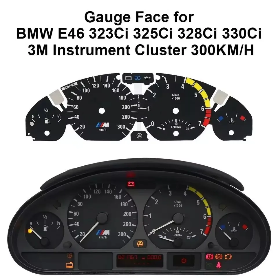 

Gauge Face for BMW E46 323Ci 325Ci 328Ci 330Ci 3M Instrument 300KM/H