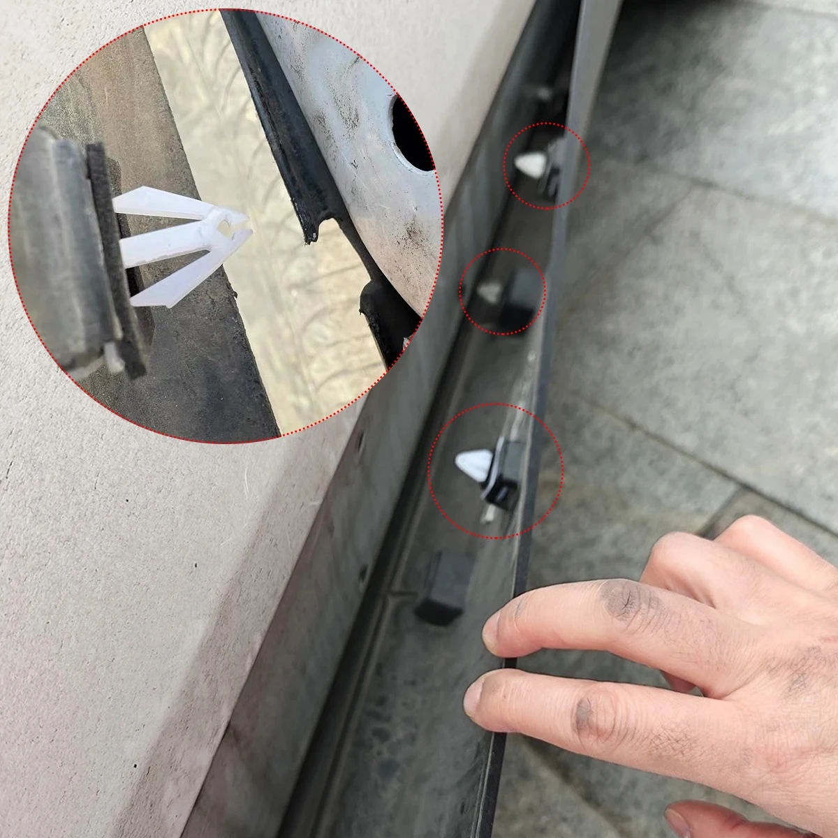 40x W/sealer Seitenschweller-Verkleidungsclips für Ford Fiesta Kuga S-max Escape Edge Ecosport Ranger F150 Mustang – Detail 5