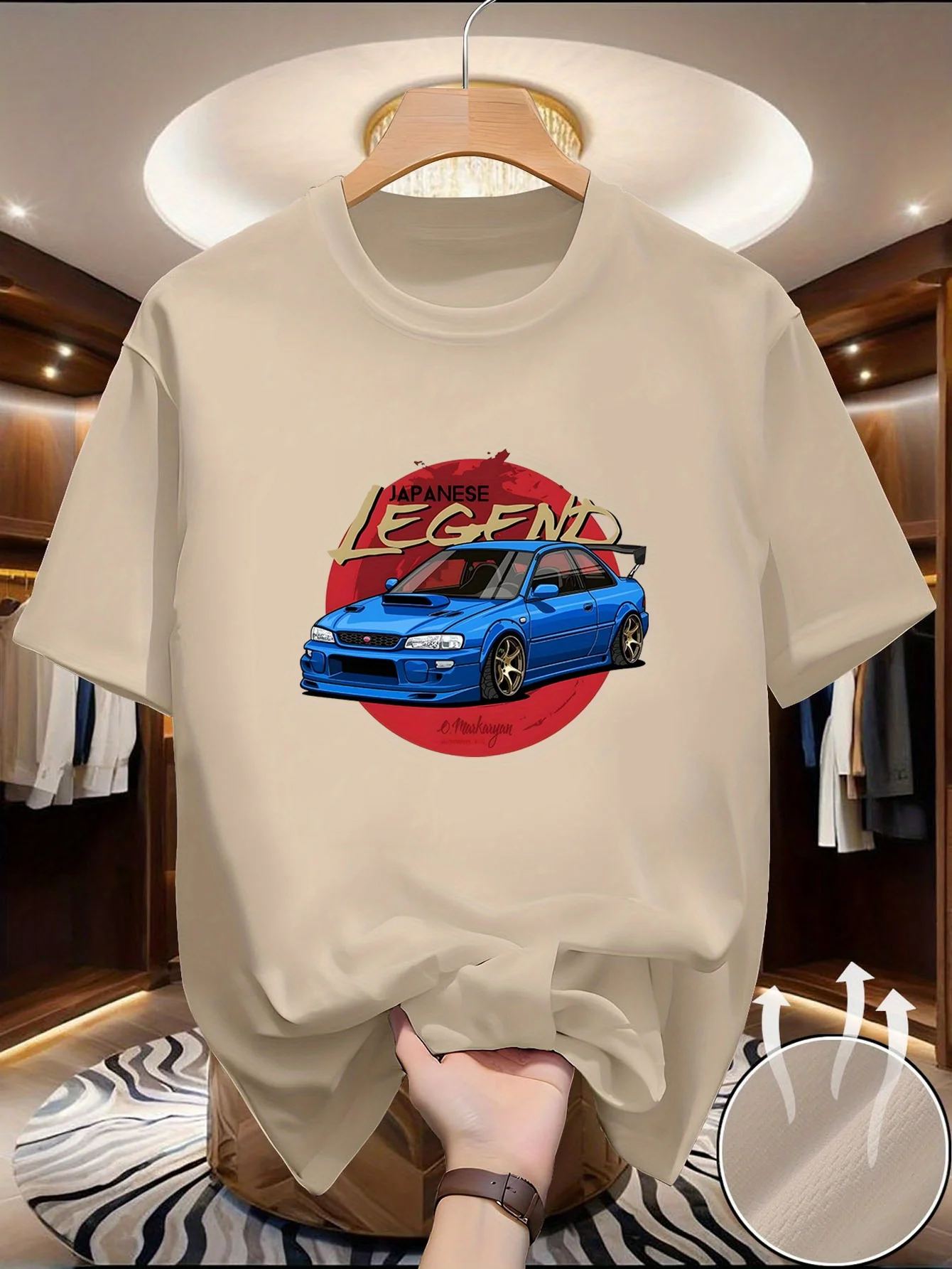 Men's round-neck short-sleeved printed T-shirt with multiple color options. Quick-drying and breathable. Suitable for sports.