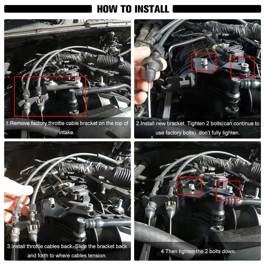 دعامة كابل خنق مشعب السحب لشاحنة GM TBSS NNBS L92 باللون الأسود #5