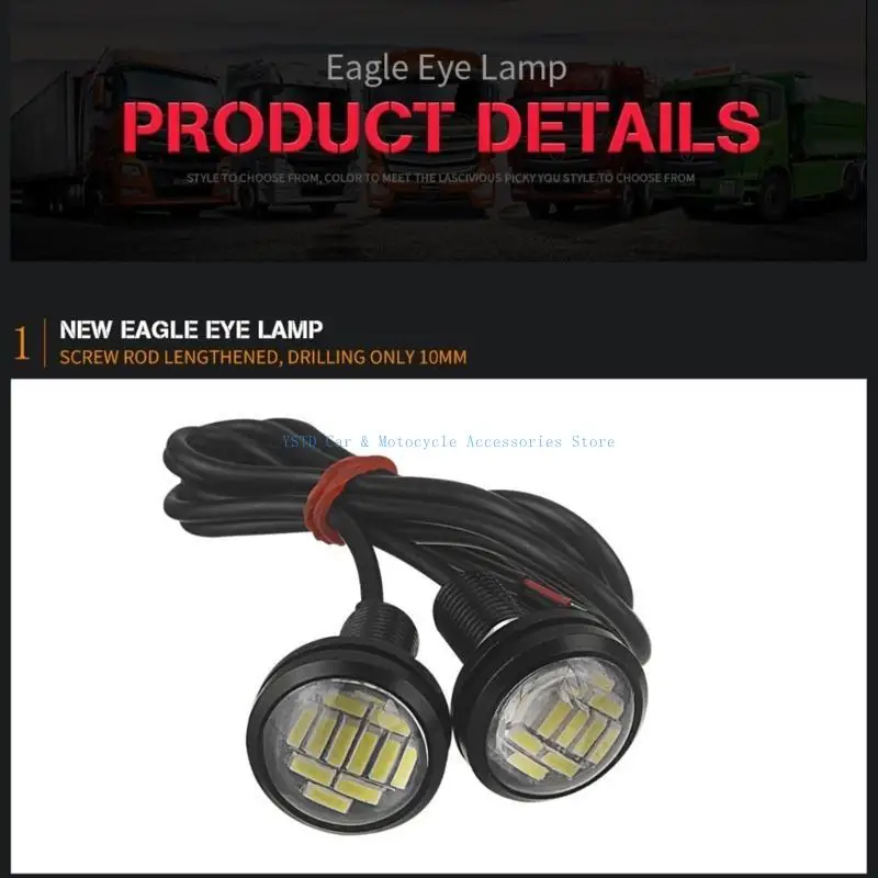 L5bc 2x olho águia led 23mm 4014 12smd carro potência circulação diurna backup luzes sinal volta auto lâmpadas da