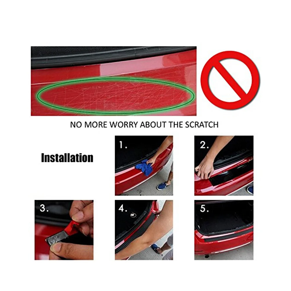 

104x8cm Door Sill Protector Universal Rubber Groove Design Non-Slip Car Auto Suv Truck Anti-Scratch Guard Door Sill Protector
