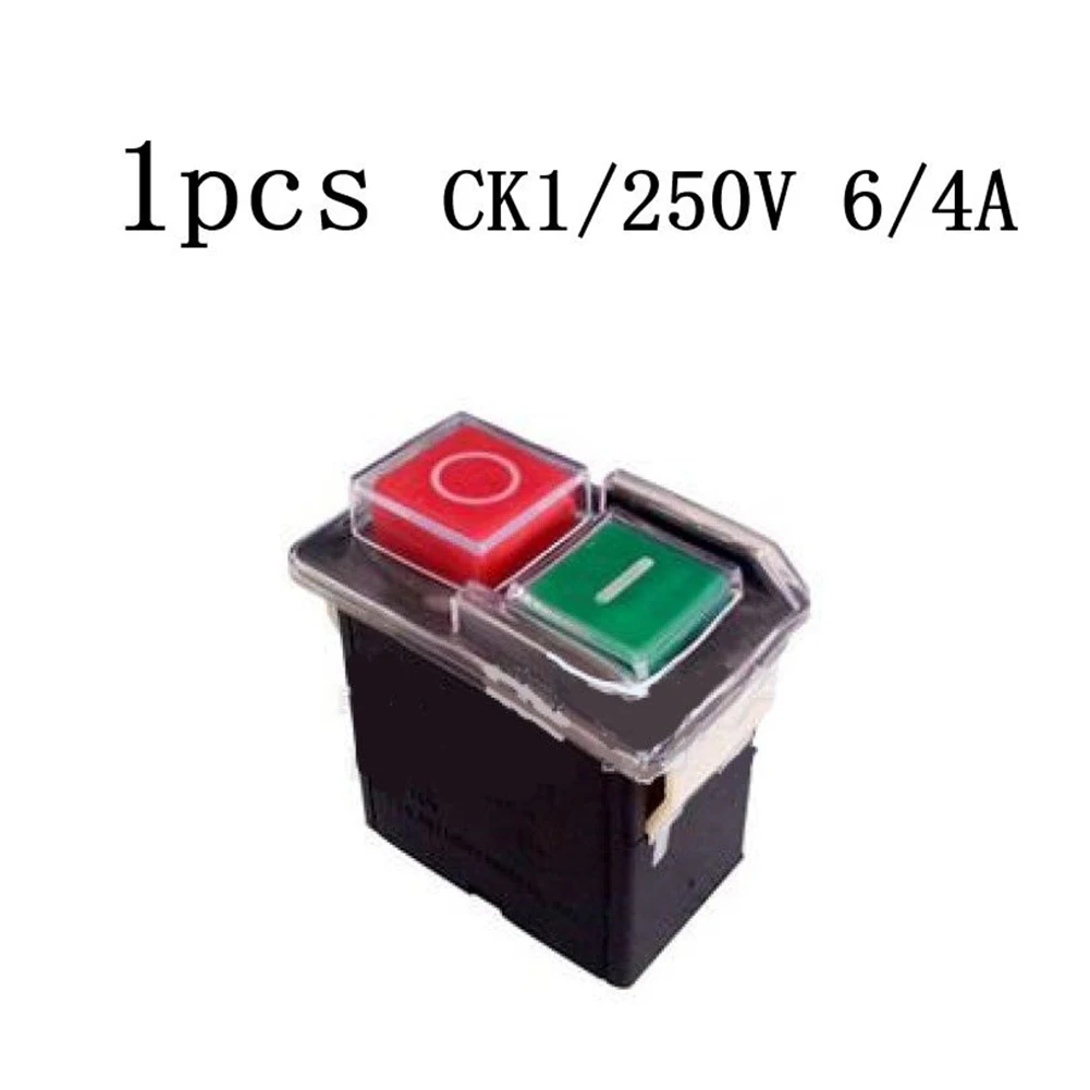 CK1/AC250V Switch 250V 6A/4A Safety Switches 1pc 2.0*2.0*1.2in Black Button Control Switches Electrical Equipment