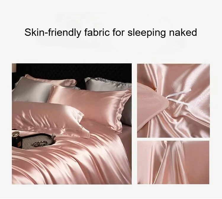 100% Mulberry Silk Bedding Set Silk Quilt Cover Set Flat Sheet Fitted Sheet Pillowcase Single Double King Duvet Cover Gift Box