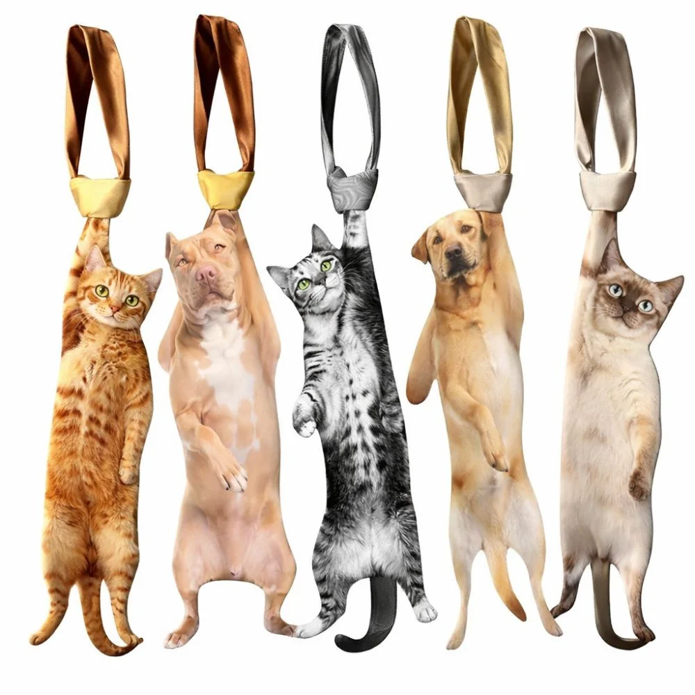 3D Dog Dog-shaped Men's Tie Novelty Animal Pattern Puppy Necktie Satin Fabric Lifelike Creative Neck Tie For Wedding and Party