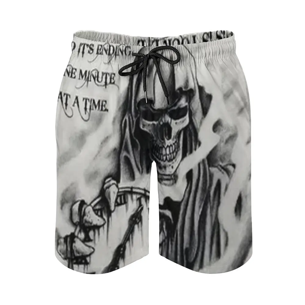 Summer 3D Print Horror Skeleton Men's Beach Shorts Men's Beach Vacation Casual Surf Shorts Street Style Fashion Shorts New