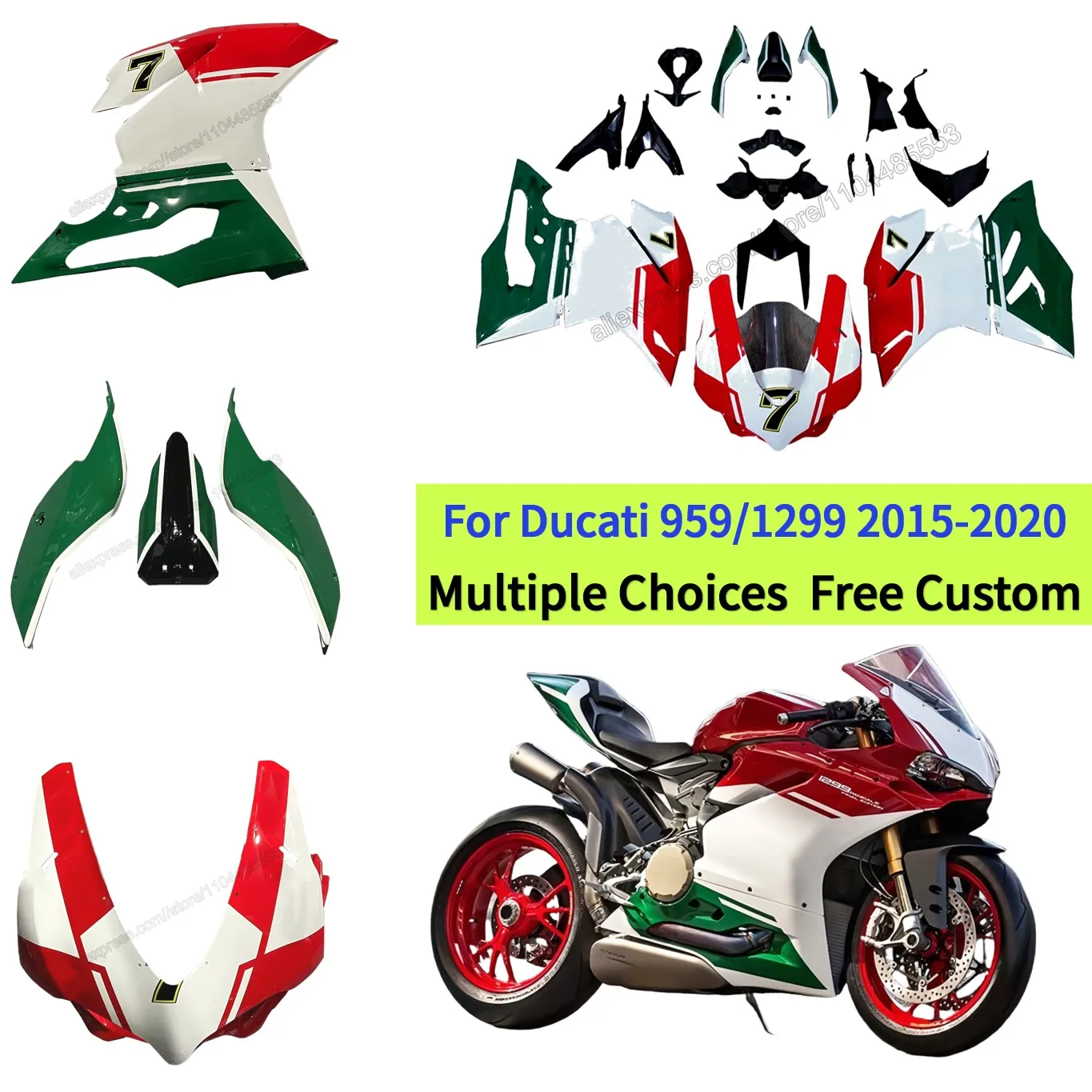 

Комплект обтекателей Panigale 1299/959, подходит для DUCATI 2015 2016 2017 2018 2019 2020, аксессуары для мотоциклов, полный комплект обтекателей