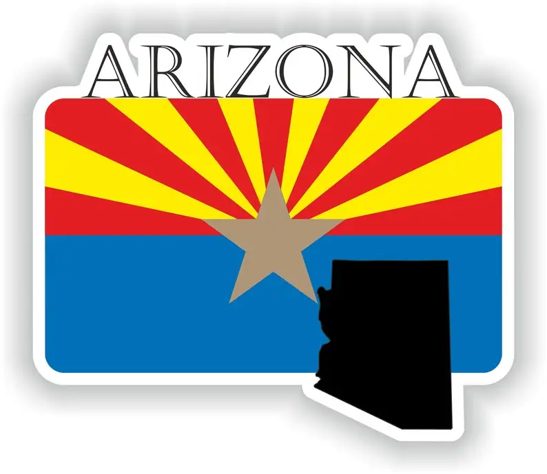 

Arizona America Flag Map Contour Emblem Decals Sticker Accessories Custom Boat Decals Waterproo Bumper Moto Sport Stickers Refit
