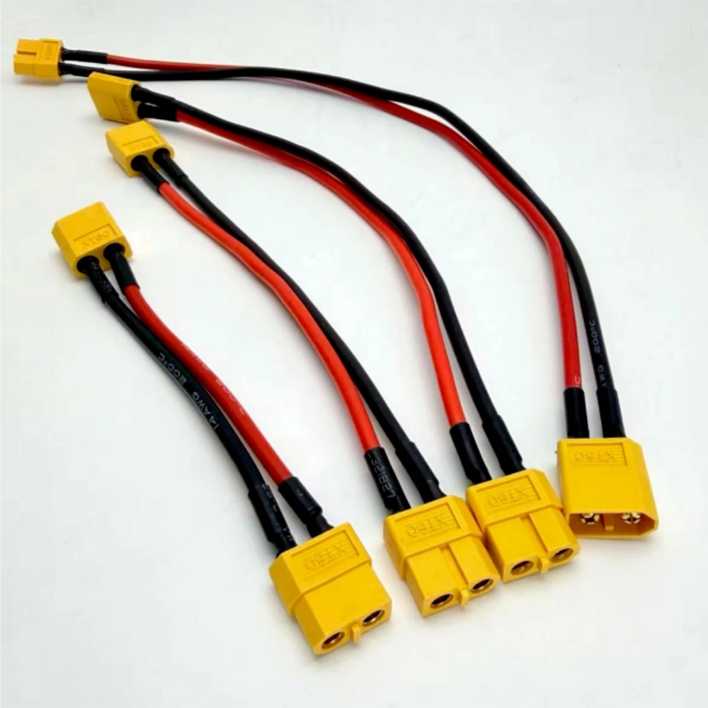 1PCS XT60 Connector Extension Cable Male to Female Plug 10cm/20cm/30cm 14AWG Silicone Wire