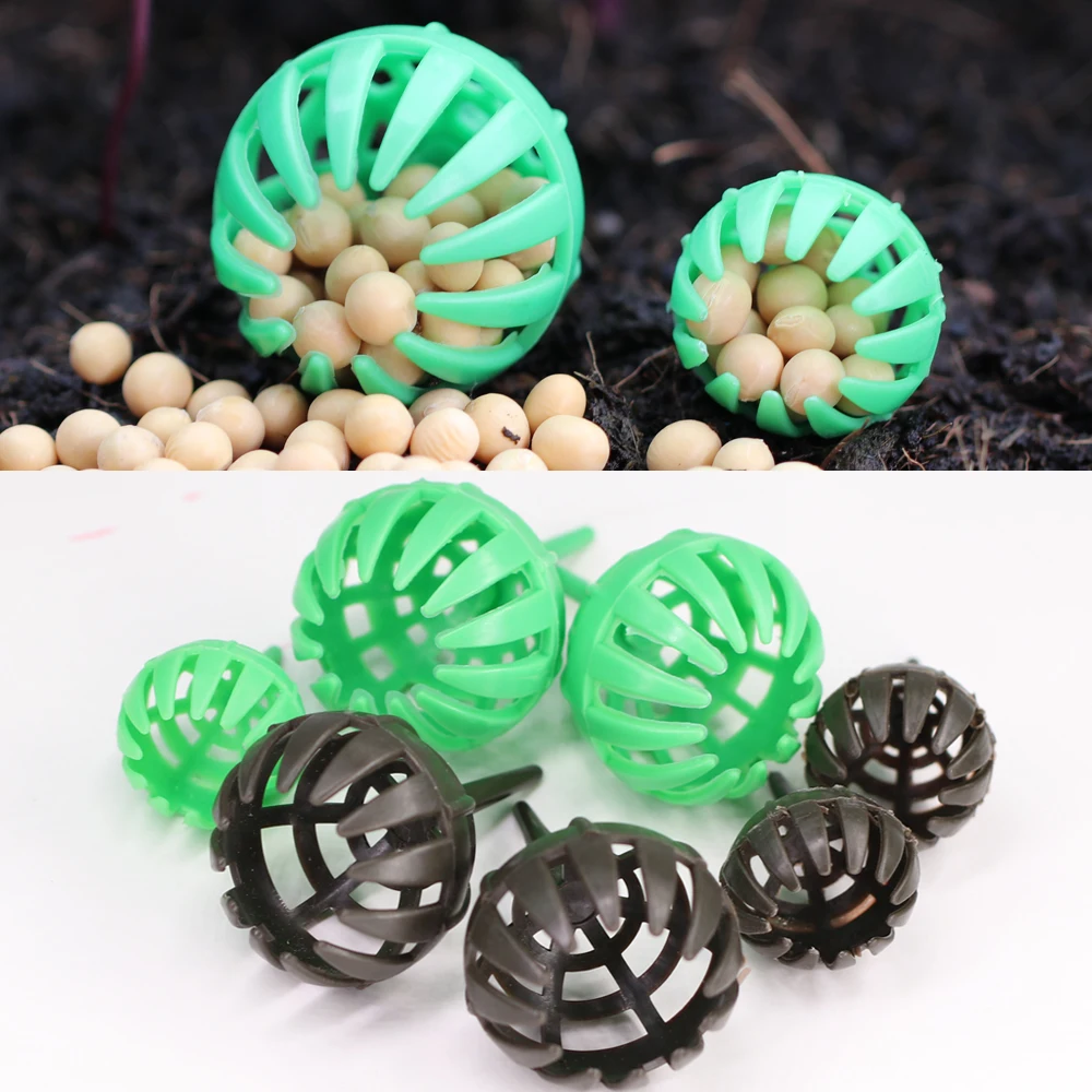 10-50PCS Ball Typed ABS Fertilizer Box Green Coffee Bonsai Basket Fertilization Support Tool Portable Nursery Cultivation Case