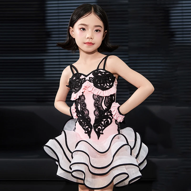 

Kids Party Performance Dancing Dresses For Girls Latin Dance Professional Dress Child Latin Dance Competition Costume SL12958