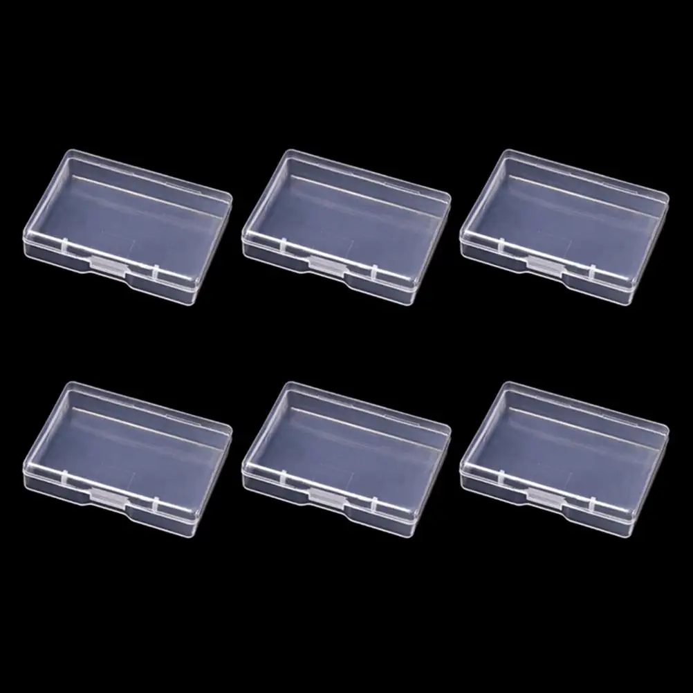 6 Pcs Plastic Storage Box Small Transparent Container Organizer for Beads Coins Jewelry Crafts Mini Case Collection