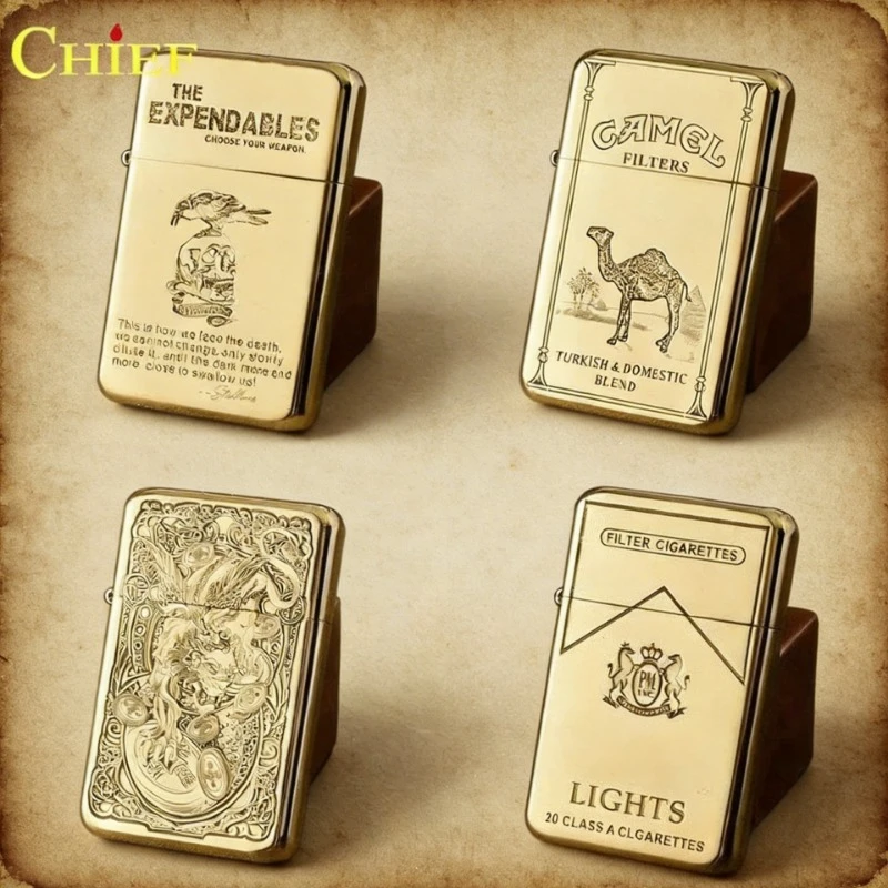 

CHIEF Personalized Creative Pure Copper Lighter Vintage Sculptured Camel Pattern Business Gift For Boyfriend's Birthday