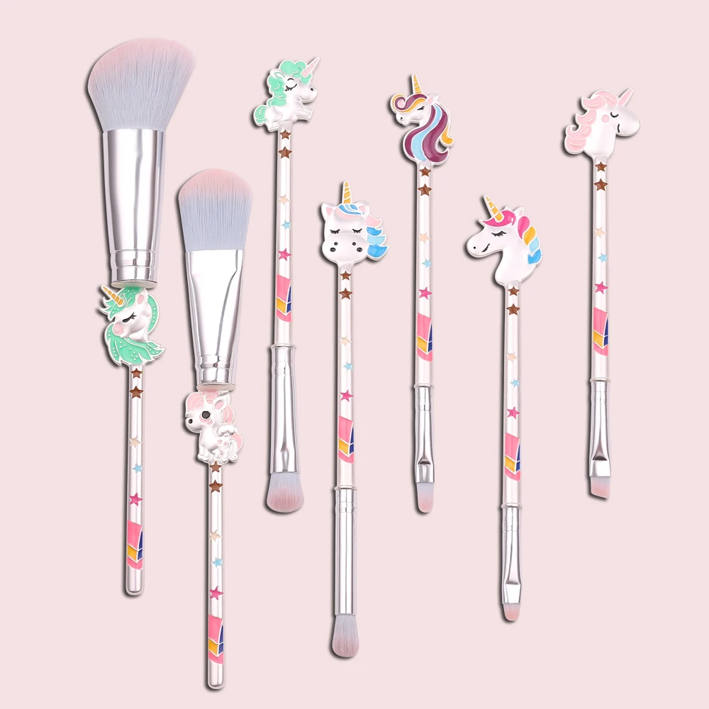 7pcs Unicorn Makeup Brushes Set Powder Foundation Eyeshadow Concealer Brush with Bag Beauty Tools Pincel Maquiagem Kit