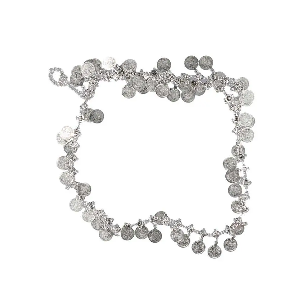 

Y2K Аксессуары для платья в стиле панк Универсальная пляжная цепочка для тела Монеты из бисера Богемные ремни в этническом стиле Металлический ремень Женская поясная цепочка