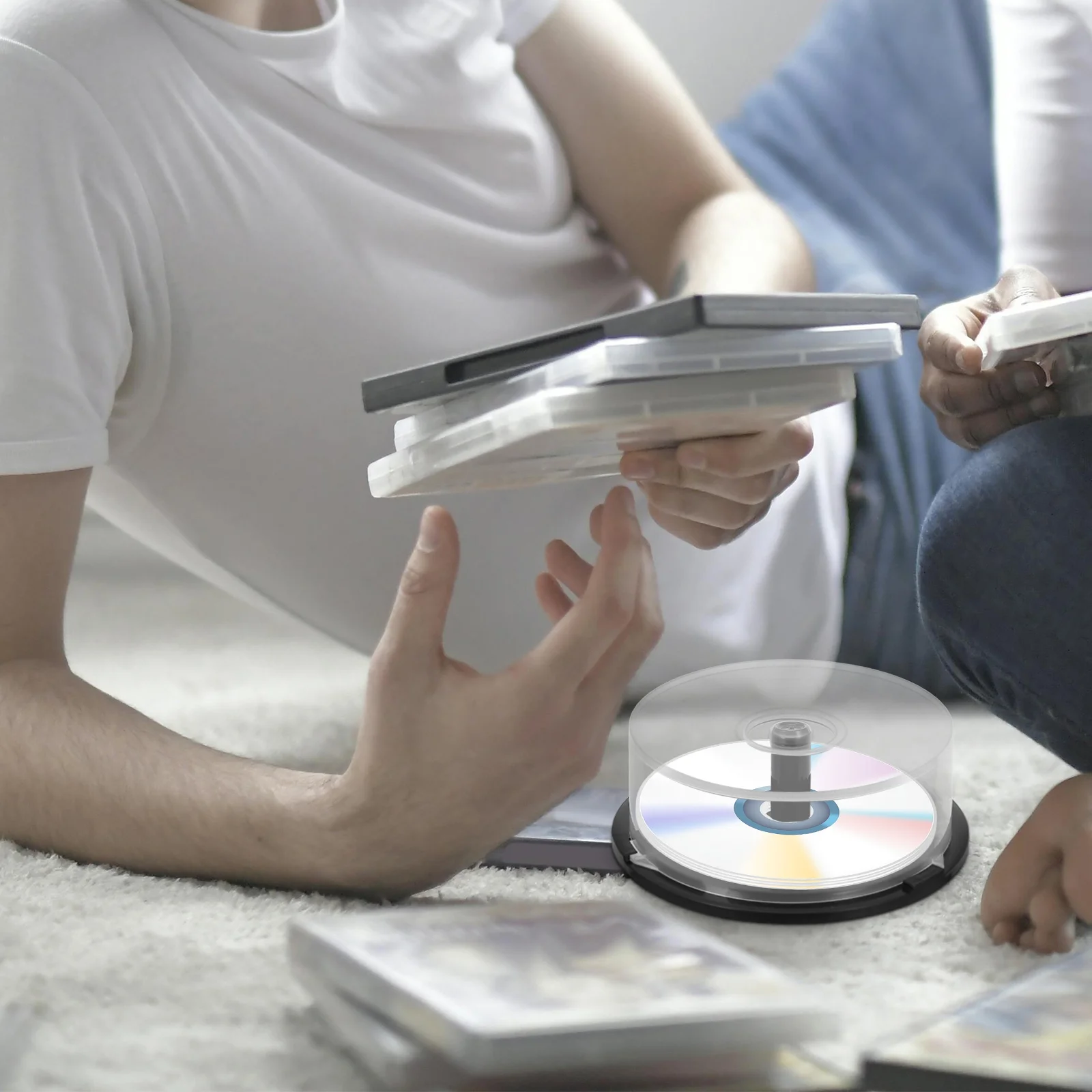 Compact Disc Storage Bucket CDs/DVDs Convenient Quick Access Storage Bucket Plastic Discs Storage Display Holder for Home,