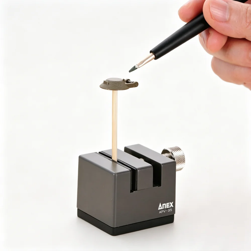 ANEX APV-35 Mini 35mm Vise Rubber Jaw Anti-Slip Base Watch Band Adjustment Hobby Craft Drilling Small Parts Clamping Vice view 4