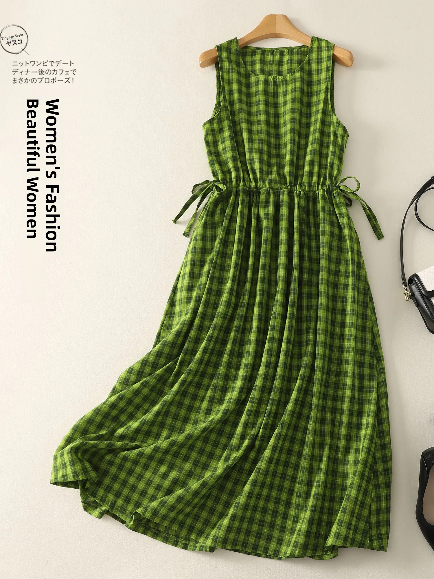 

Fre белое хлопково-льняное летнее платье с завязками на талии, корейское платье трапециевидной формы миди для женщин больших размеров