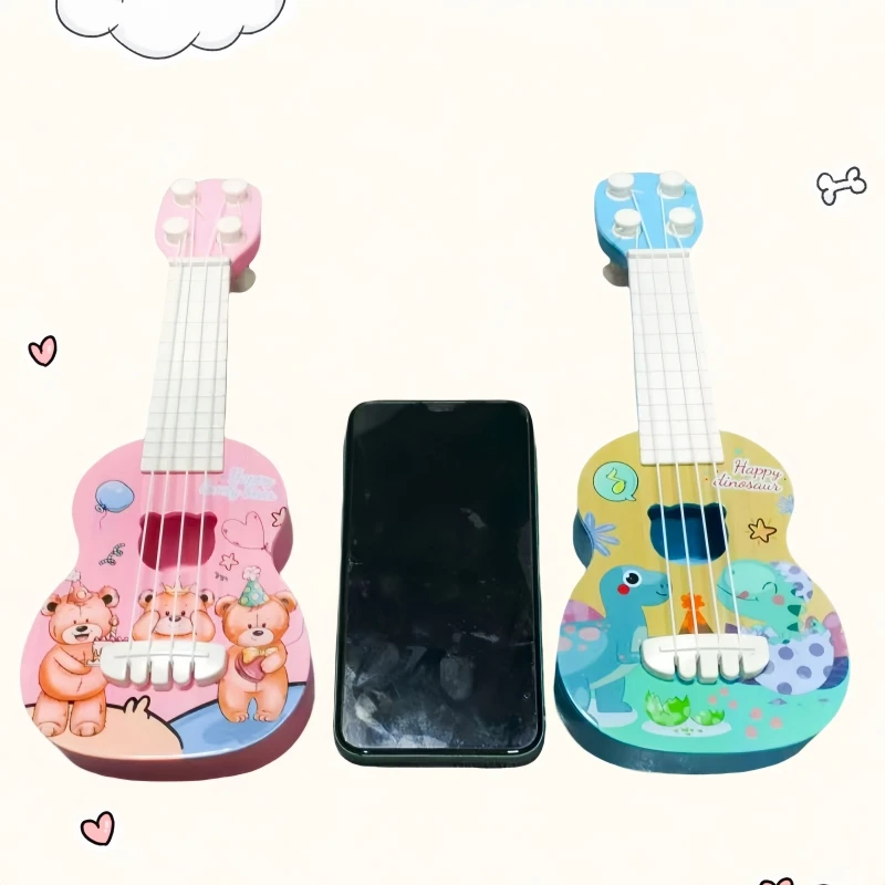 Mini versione giocattolo musicale per bambini, chitarra e strumento a corda, giocattolo ideale per giocattoli ukulele, puzzle educativo
