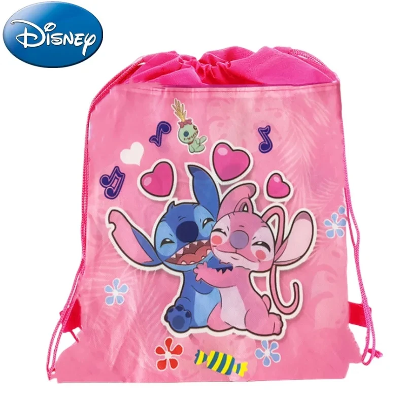 Disney-mochila de Anime Lilo & Stitch, bolsa con cordón, decoraciones para fiesta de cumpleaños de niños, suministros para Baby Shower, regalos