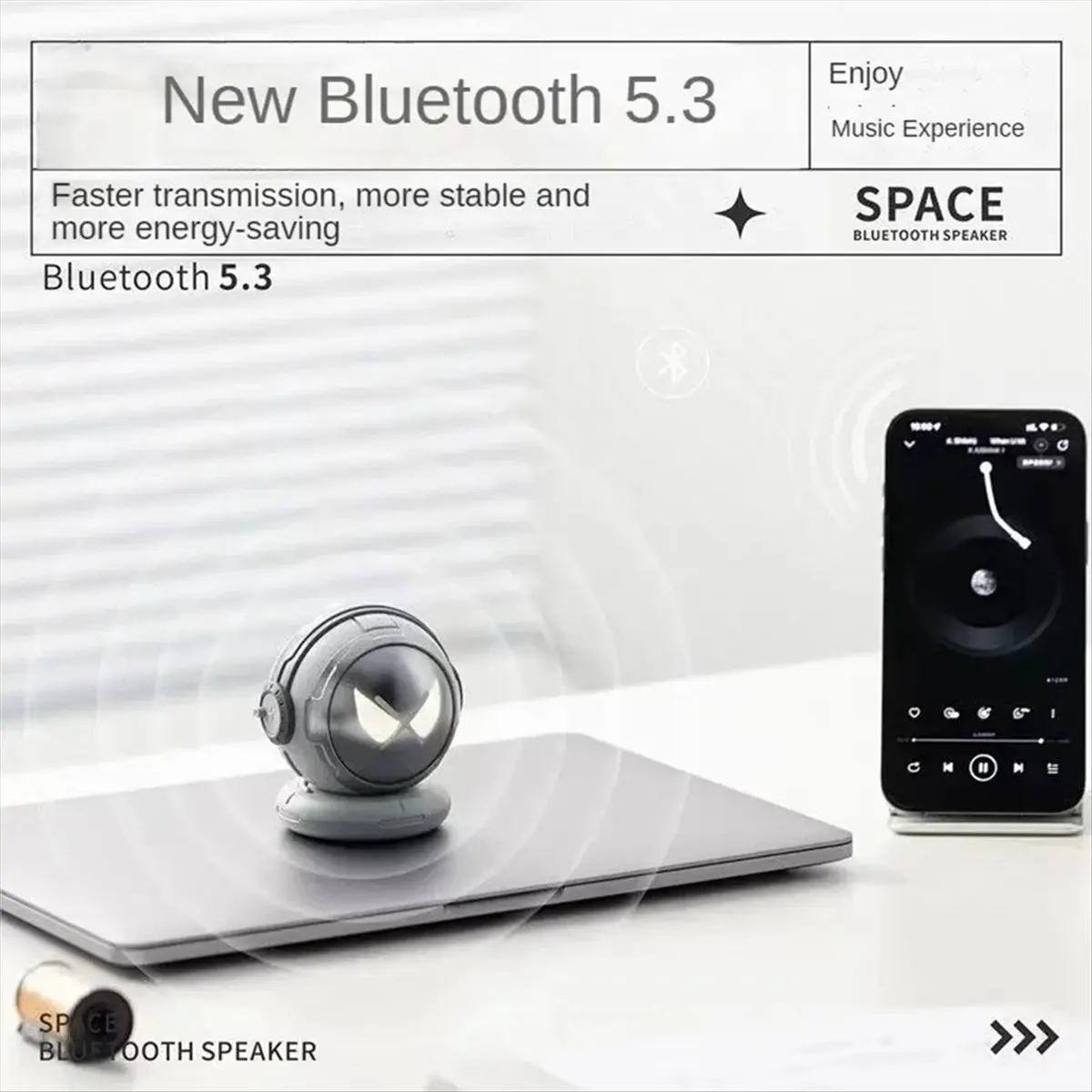 

AABFK Беспроводной портативный Bluetooth-музыкальный динамик Научно-фантастический дышащий светильник в форме астронавта Мини-динамик для украшения рабочего стола