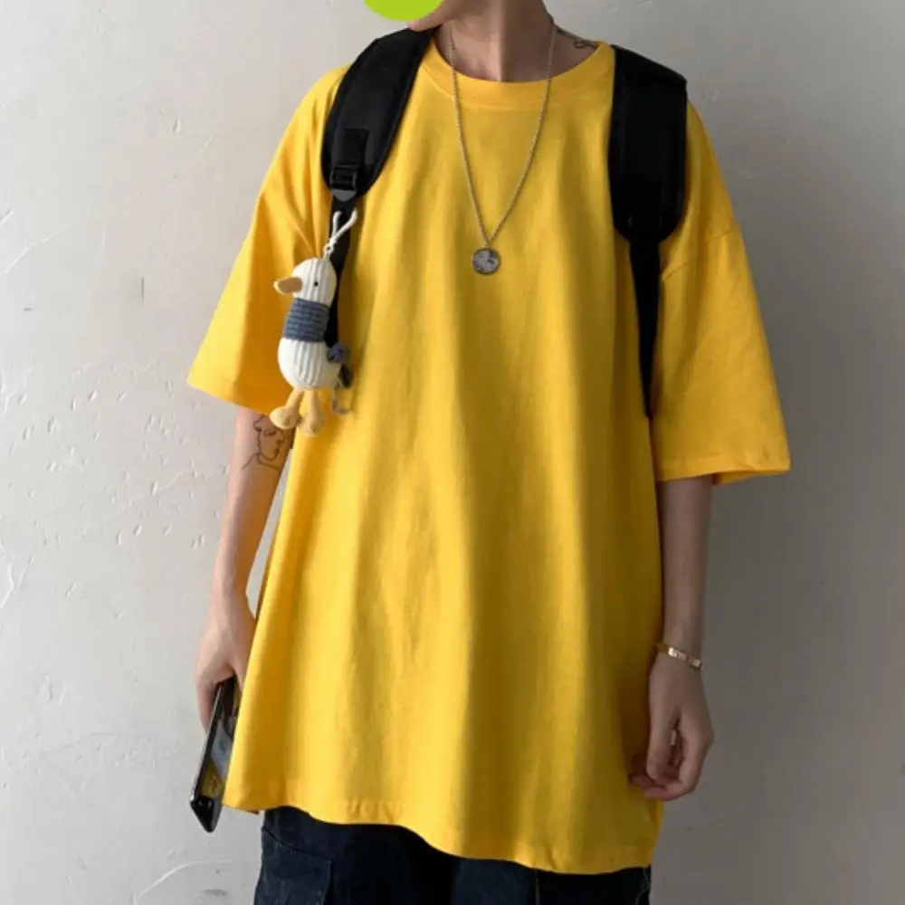 High Qualtity Oversized T-shirt For Men Short Sleeve Tee Korean Fashion Leisure Plus Size Base Shirt Casual O-neck Basic T-shirt