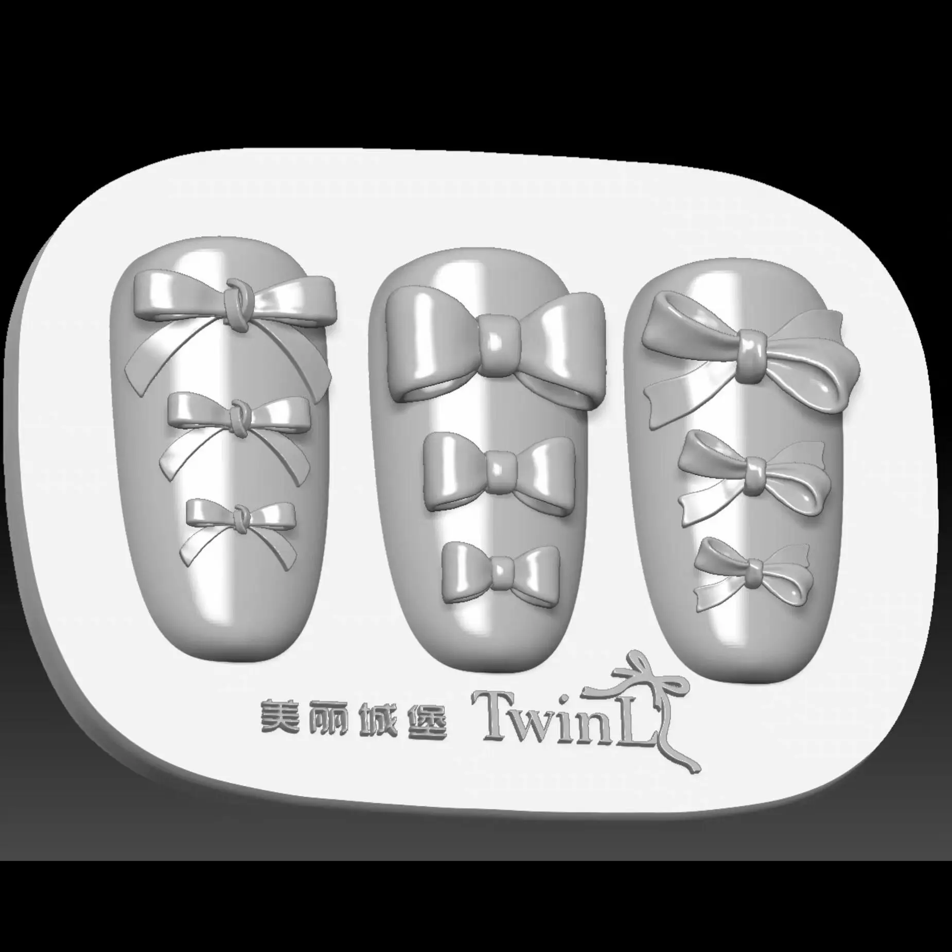 1pc Tie  Bowknot  3D Acrylic Nail Mold Nail Art Decorations Silicone Stamping Plates Nails Products Nail Accessories