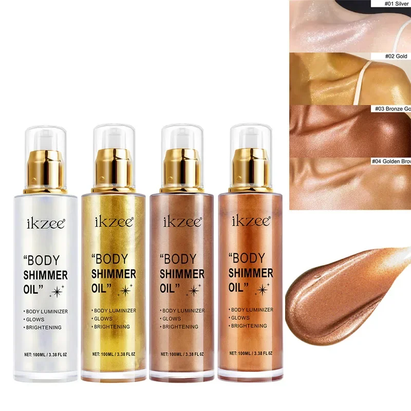 

100ml Body Shammer Oil is a long-lasting easy-to-apply highlighter Makeup Skincare