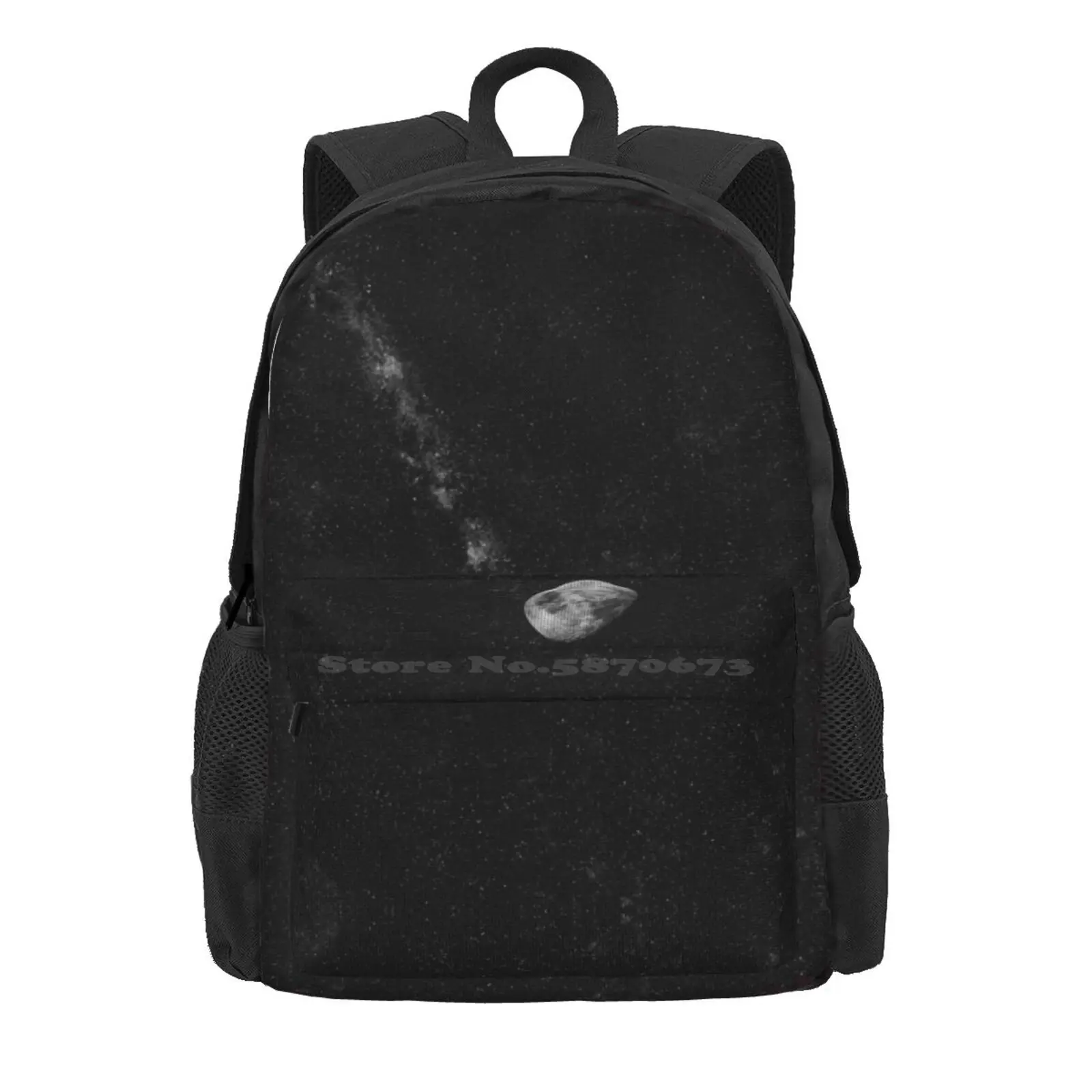 Space Moon Glow Hot Sale Schoolbag Backpack Fashion Bags Stars Sun Light Space Moonscape Full Moon Cosmos Darkness Lunar