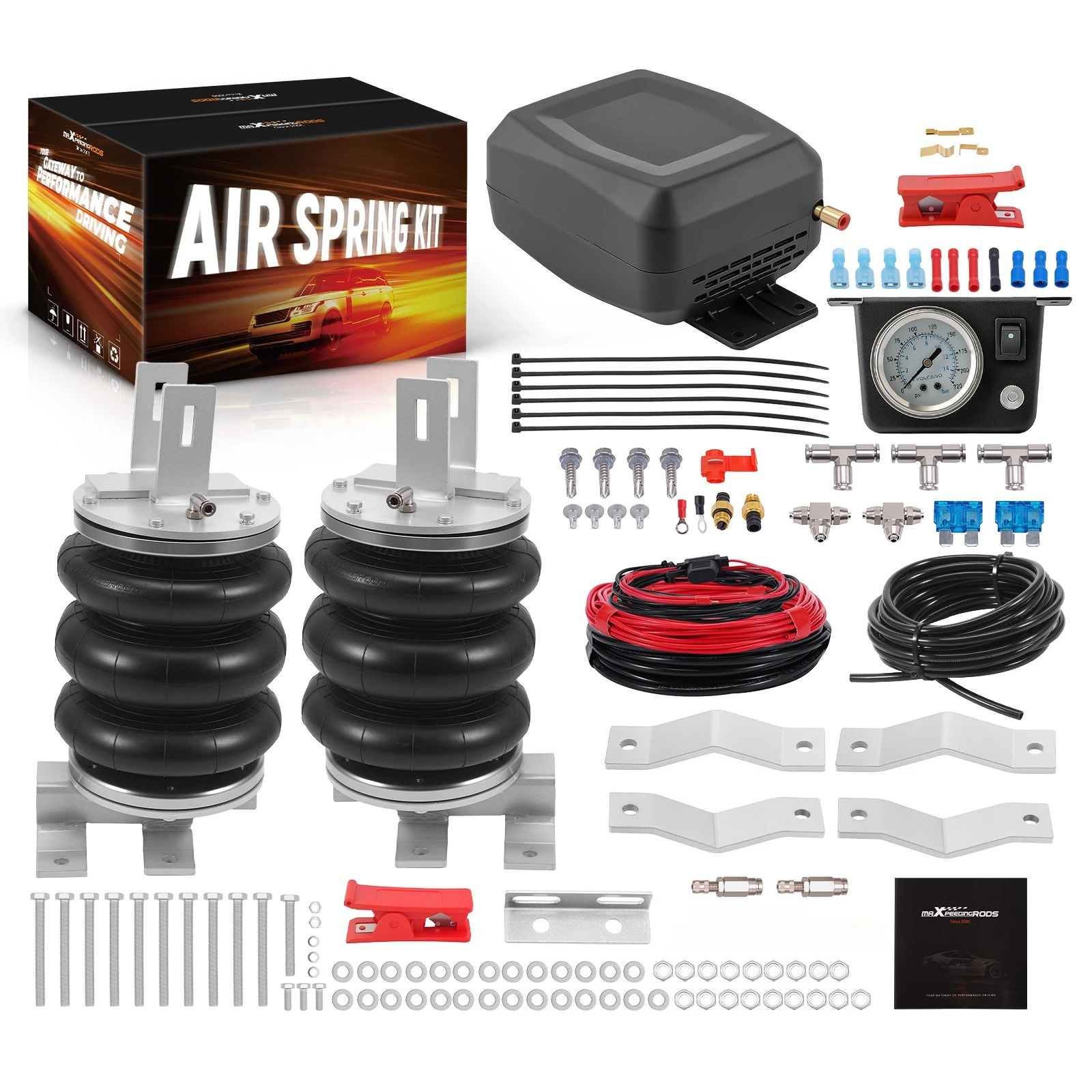 Air Spring Kit + Air Compressor Kit for Ram 1500 TRX Crew Cab Pickup 2021-2024
