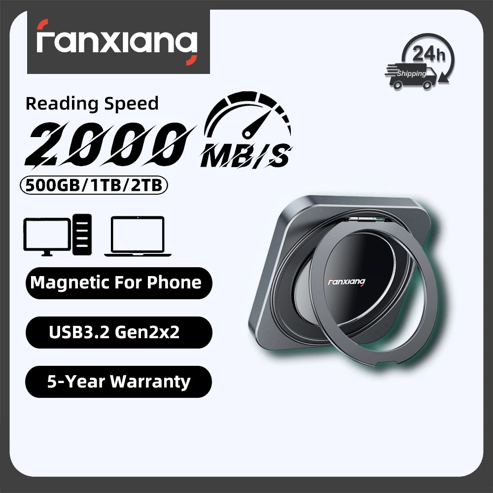 Fanxiang PS2006 Portable External SSD 2000MB/s 1TB/2TB Magnetic Hard Disk USB3.2 Gen2x2 Solid State Drive For Phone Windows PC