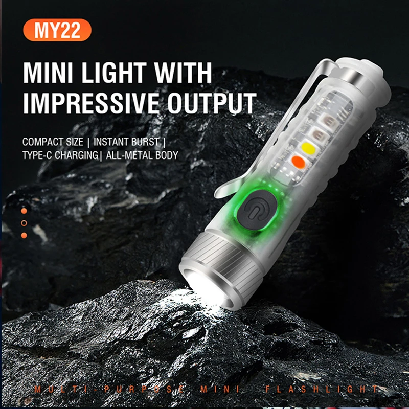 New arrivalv1v10v20v30 fluorescent mini keychain with side light strong light flashlight v3 rechargeable multi-functional work l