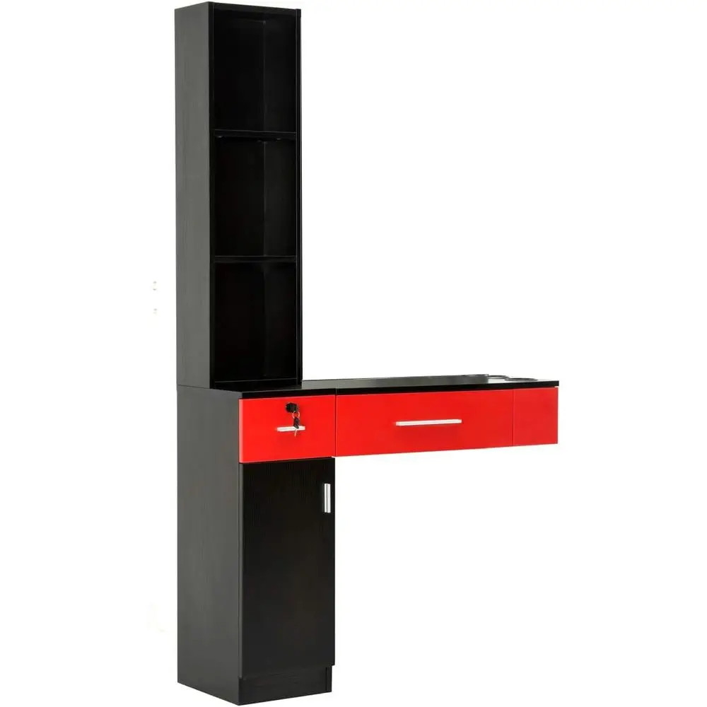 

Настенная станция для укладки волос BarberPub без зеркала, набор оборудования для салонов красоты и спа с 3 держателями для фенов 3036-1-2 (черный)