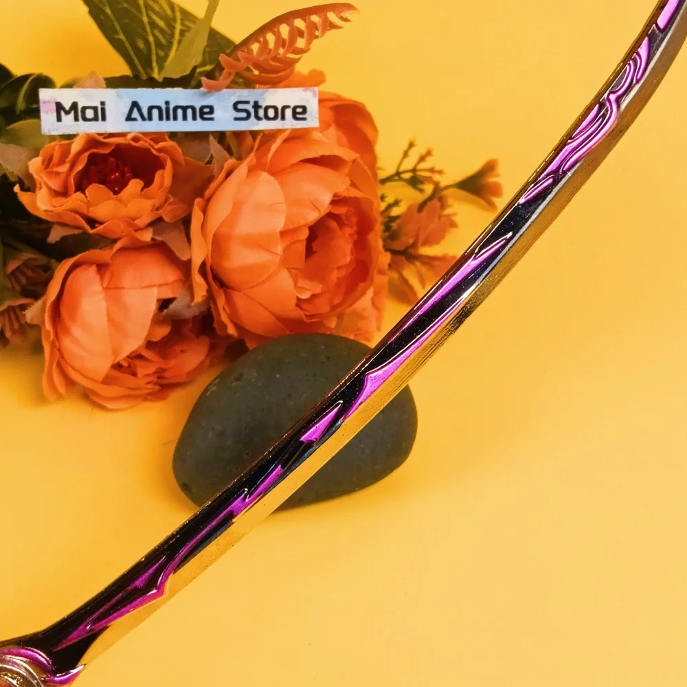 Genshin Katana – sabre de samouraï Original, 8.6 pouces, véritable Katana Raiden Shogun Ninja, couteau en métal damas, épée non tranchante, jouet cadeau