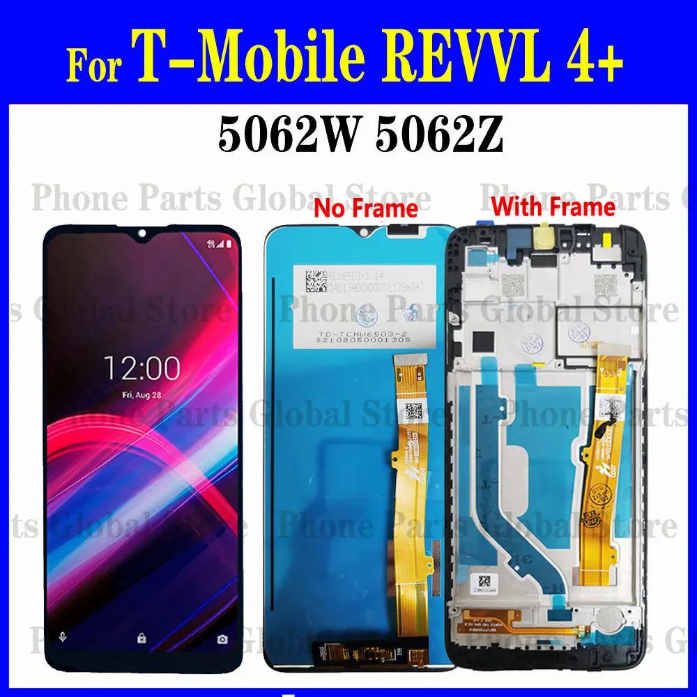 Дисплей 6,52 дюйма для T-Mobile REVVL 4 +, ЖК-дисплей 4 Plus с рамкой, 5062 Вт, 5062Z, сенсорная панель, дигитайзер, датчик в сборе, замена