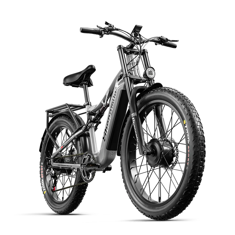 Shengmilo E-bike S600 Bici elettrica per adulti 2000W a due motori, Bicicletta elettrica, 48V17.5AH 840WH batteria rimovibile 26 pollici Fat ebike mountain bike elettrica full suspension