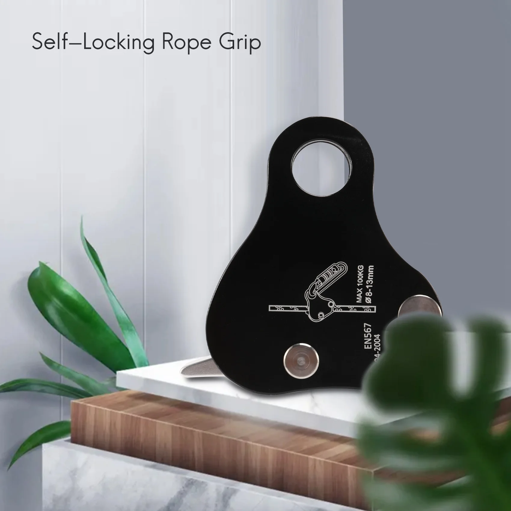 HOES-Rope Ascender,Rock Climbing Tree Arborist Rope Grab Self-Locking Rope Grip For Outdoor Climbing And Rescue 8-13MM