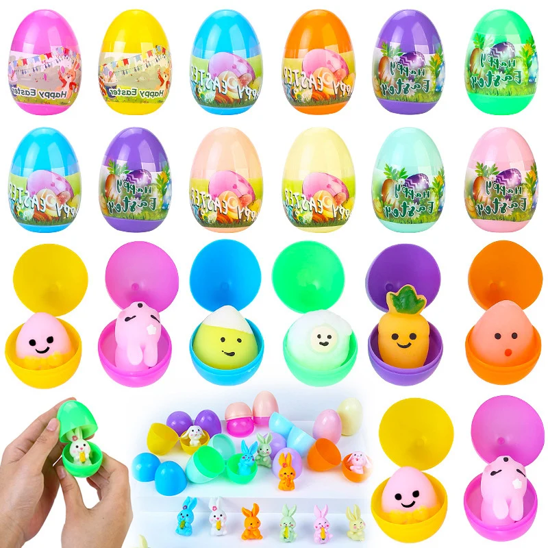 Children's Easter Doll Twisted Egg Blind Box Toy Mini Rabbit Simulation Eggshell Blind Box Pinch Doll Party Lottery Reward Toys