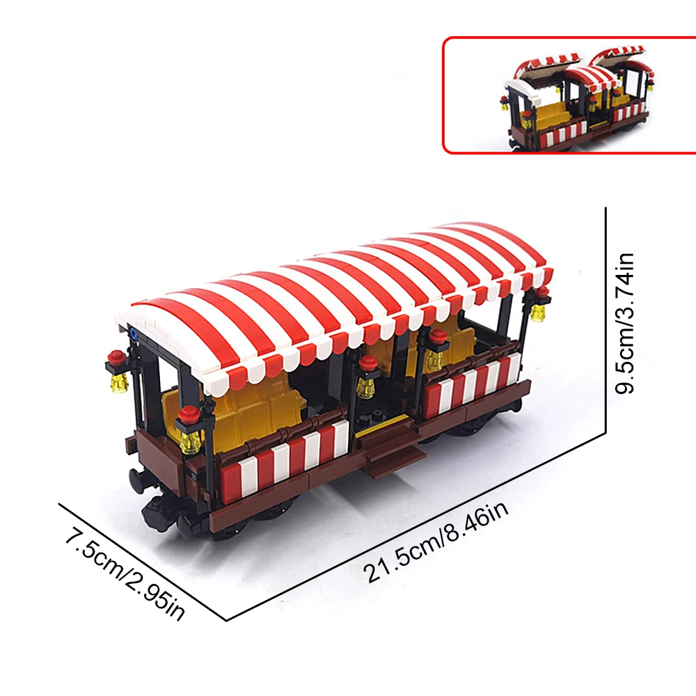 MOC City Train Track Freight DIY Train Carriage Building Block Assembly Model Expansion Compatible with Universal Classic Brands