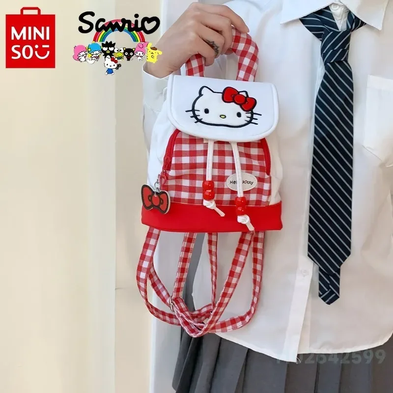 2025 Hello Kitty New Women's Backpack Fashion High Quality Women's Backpack Cartoon Versatile Large Capacity Drawstring Backpack