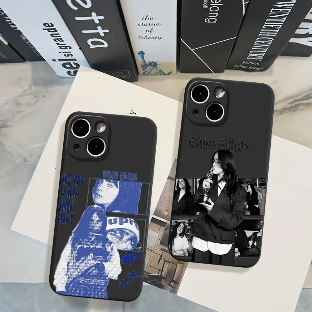 HD Singer B-Billies E-Eilishs Phone Case For iPhone 17 Air 16 15 14 Plus 13 12 11 Pro Max 16e Shockproof HD Clear Back Cover