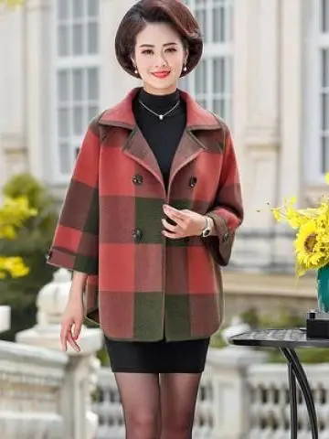 

Loose Knitted Woolen Coat for Middle-Aged And Elderly Autumn Winter New Style Big Size Slimming Grandmother Style Coat