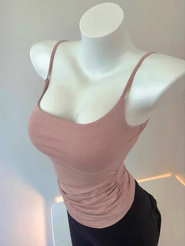 Spicy Girl Pure Desire Hanging Neck  Tank Top Women Summer Inner Match Beautiful Back Bra Integrated Chest Pad Outerwear ...