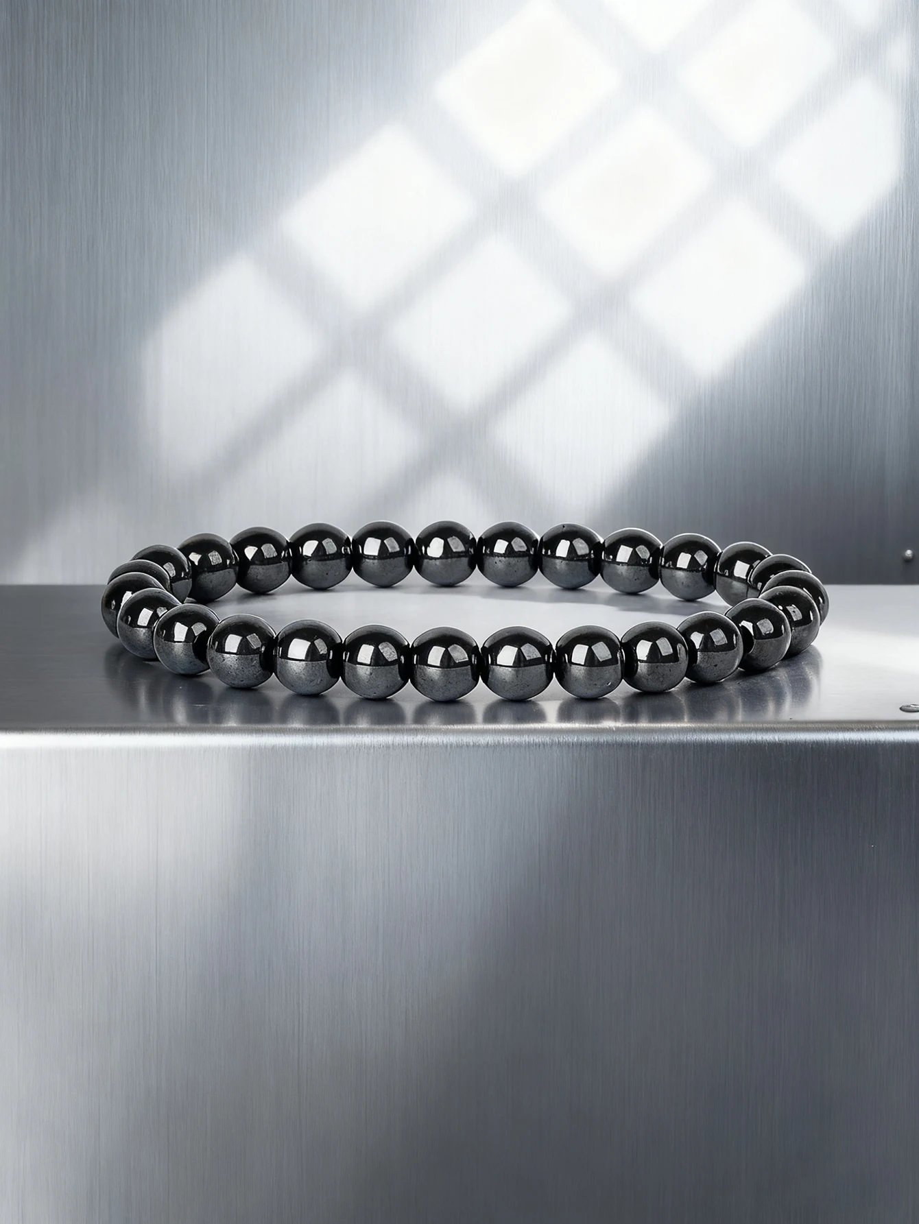 6mm Beads Hematite Bracelet Natural Stone for Protection Vigour Strength Unisex Men Women Grounding Healing Crystal Jewelry Gift