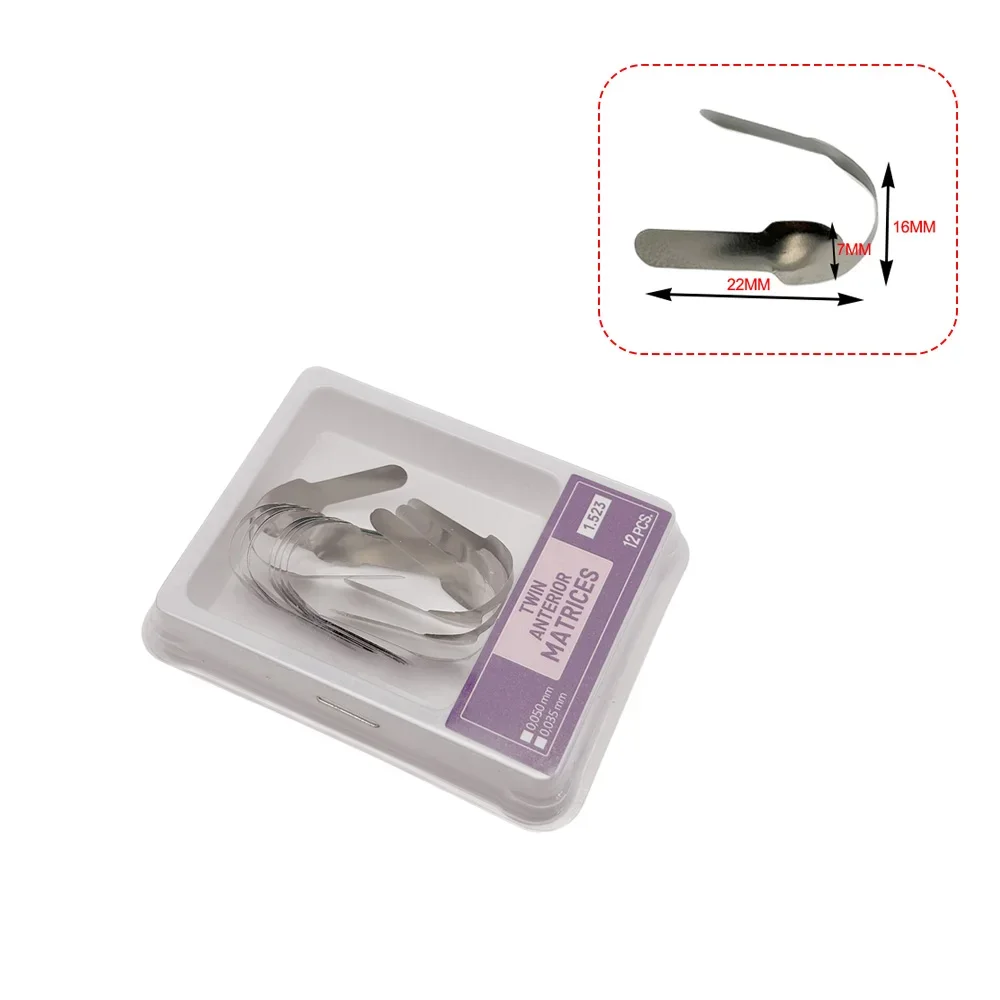 Stainless Steel Twin Anterior Matrix Bands for Class III and IV Proximal Composite Restorations