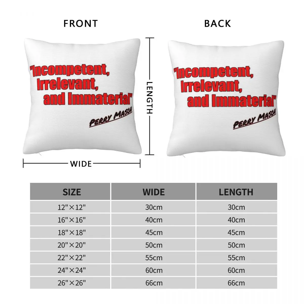 Perry Mason Famous Objection Square Pillowcase Polyester Linen Velvet Creative Zip Decor Pillow Case Sofa Cushion Cover